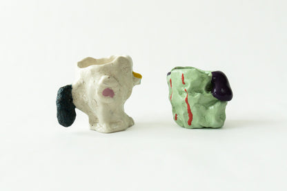 Memory Foam ochoko sake cups by Onree, showing different colours and irregular forms — additional view 1