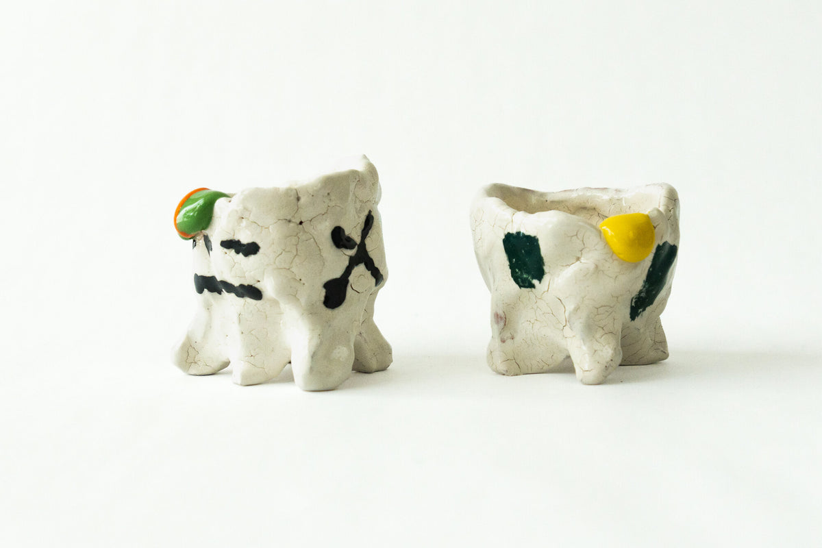 Memory Foam ochoko sake cups by Onree, showing different colours and irregular forms — additional view 2