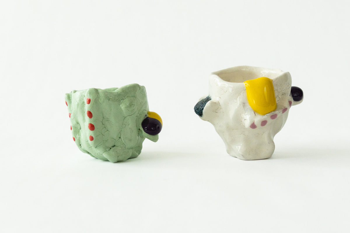 Memory Foam ochoko sake cups by Onree, showing different colours and irregular forms — additional view 3